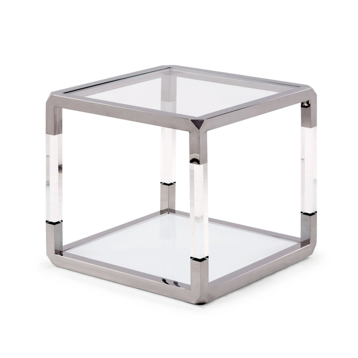Modus Jasper End Table in Acrylic/White Glass/PSS Image 3