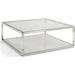 Modus Furniture Jasper Square Coffee Table in Acrylic, White Glass and Polished Stainless Steel 655450307270 8YW421BB Image 3