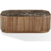 Modus Furniture Juba Natural Marble and Walnut Coffee Table with Casters in Mongoose 655450482977 UWYT21 Image 2
