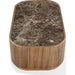 Modus Furniture Juba Natural Marble and Walnut Coffee Table with Casters in Mongoose 655450482977 UWYT21 Image 3