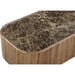 Modus Furniture Juba Natural Marble and Walnut Coffee Table with Casters in Mongoose 655450482977 UWYT21 Image 4