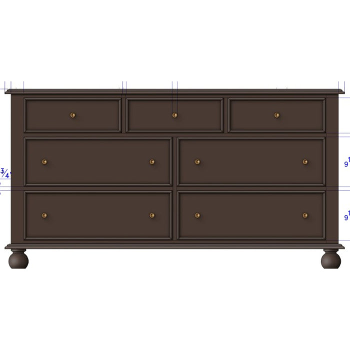 Modus Furniture Kellie 7 Dwr Dresser  Bourbon 655450540653 YY5J82 Main Image