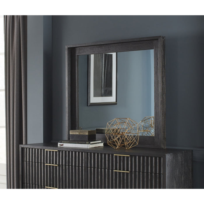 Modus Kentfield Solid Wood Beveled Glass Mirror in Black Drifted Oak Main Image