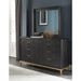 Modus Furniture Kentfield Solid Wood Eight Drawer Dresser in Black Drifted Oak (2024) 655450431913 8ZU582A Main Image