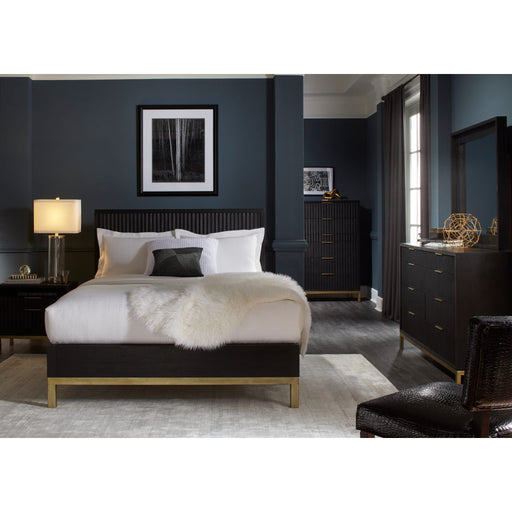 Modus Furniture Kentfield Solid Wood Two Drawer Nightstand in Black Drifted Oak 655450158759 8ZU581 Image 1