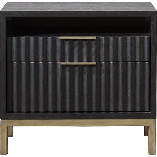 Modus Furniture Kentfield Solid Wood Two Drawer Nightstand in Black Drifted Oak 655450158759 8ZU581 Image 2