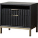 Modus Furniture Kentfield Solid Wood Two Drawer Nightstand in Black Drifted Oak 655450158759 8ZU581 Image 3