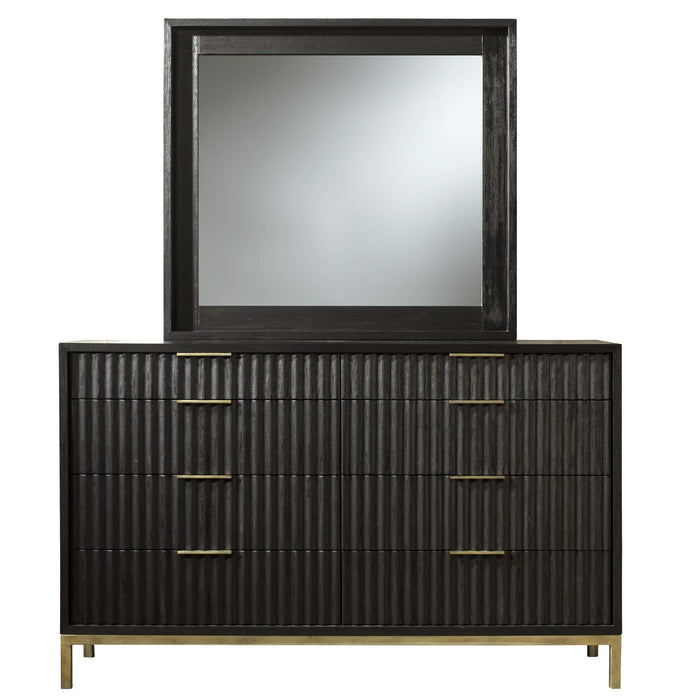 Modus Kentifield Solid Wood Eight Drawer Dresser in Black Drifted Oak (2024) Image 2