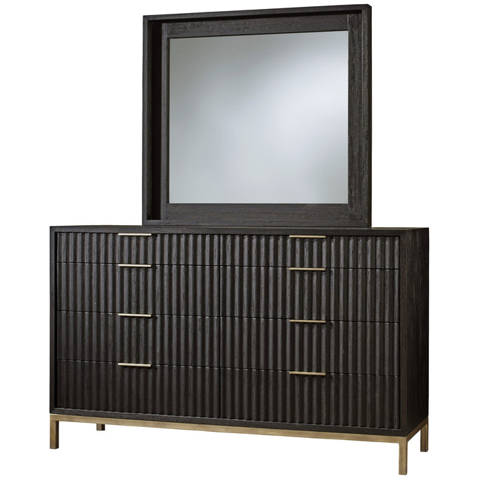 Modus Kentifield Solid Wood Eight Drawer Dresser in Black Drifted Oak (2024) Image 3
