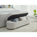 Modus Furniture Kiki Upholstered Hinged Storage Bench in Cotton Ball Boucle 655450531163 MQNB91 Image 1