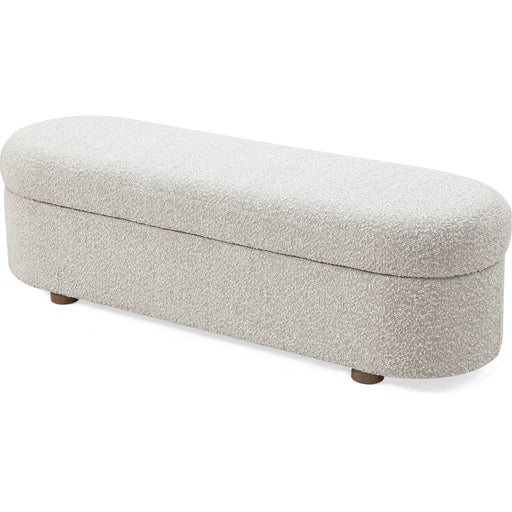 Modus Furniture Kiki Upholstered Hinged Storage Bench in Cotton Ball Boucle 655450531163 MQNB91 Image 3