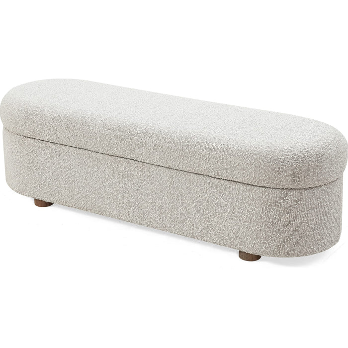 Modus Furniture Kiki Upholstered Hinged Storage Bench in Cotton Ball Boucle 655450531163 MQNB91 Image 3