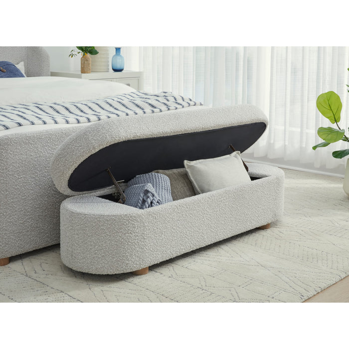 Modus Furniture Kiki Upholstered Hinged Storage Bench in Cotton Ball Boucle (2026) 655450531163 MQNB91 Image 4