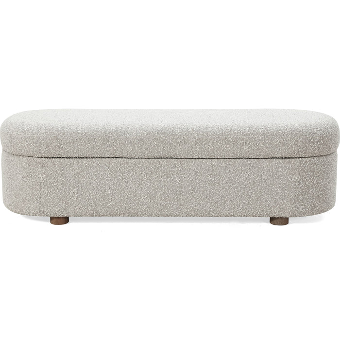 Modus Furniture Kiki Upholstered Hinged Storage Bench in Cotton Ball Boucle (2026) 655450531163 MQNB91 Main Image