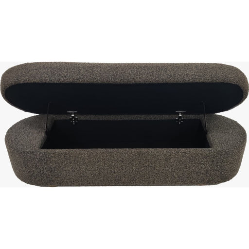 Modus Furniture Kiki Upholstered Hinged Storage Bench in Pumpernickel Boucle 655450530777 MQRV91 Main Image