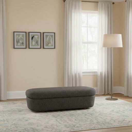 Modus Furniture Kiki Upholstered Hinged Storage Bench in Pumpernickel Boucle (2026) 655450530777 MQRV91 Main Image