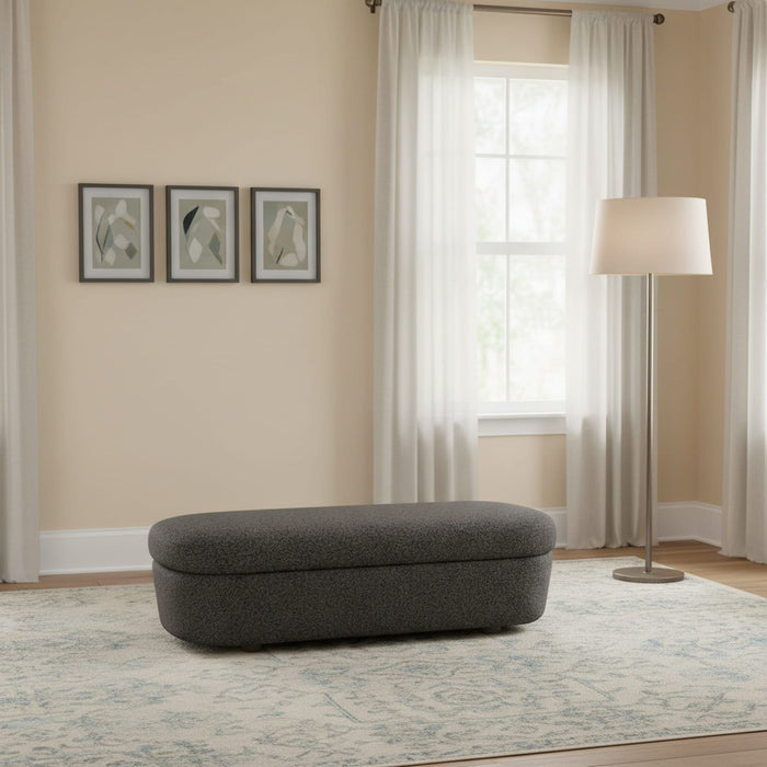 Modus Furniture Kiki Upholstered Hinged Storage Bench in Pumpernickel Boucle (2026) 655450530777 MQRV91 Main Image