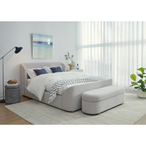Modus Furniture Kiki Upholstered Platform Bed in Cotton Ball Boucle  MQNBH  Main Image