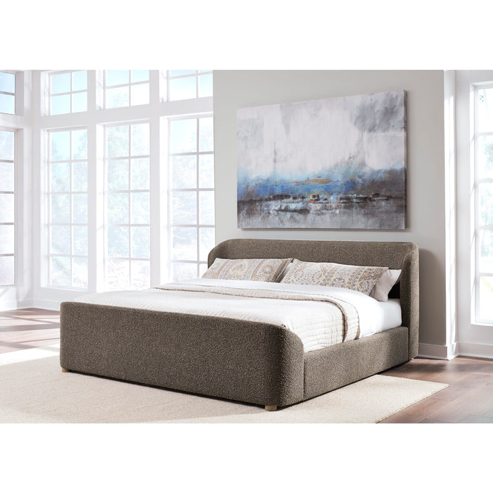 Modus Kiki Upholstered Platform Bed in Pumpernickel Boucle Image 2