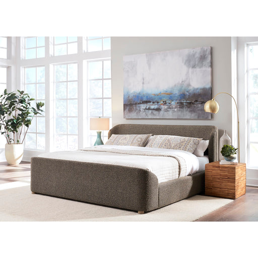 Modus Kiki Upholstered Platform Bed in Pumpernickel Boucle Image 1