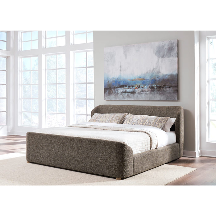 Modus Furniture Kiki Upholstered Platform Bed in Pumpernickel Boucle  MQRVH  Image 2