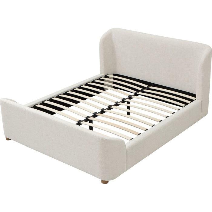 Modus Furniture Kiki Upholstered Platform Bed in Whipped Honey Linen  MQ1LH  Image 4