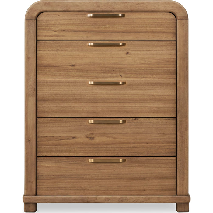 Modus Furniture Kione Five Drawer Acacia Wood Chest in Lioness 655450475788 TXXW84 Image 1