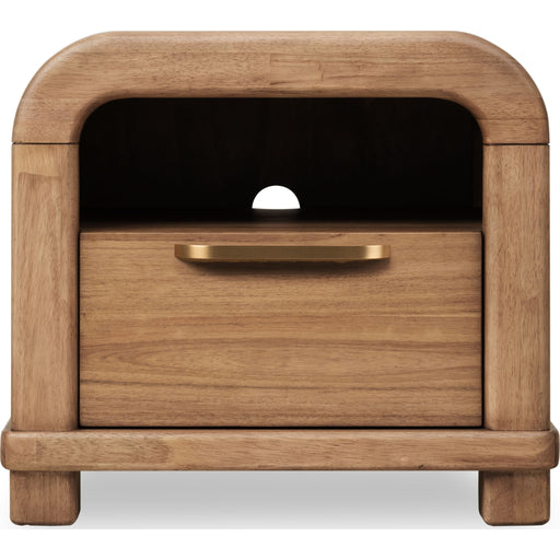 Modus Furniture Kione One Drawer Acacia Wood Nightstand in Lioness 655450475528 TXXW81 Image 1