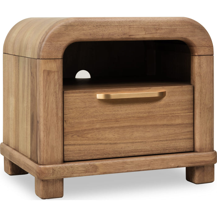 Modus Furniture Kione One Drawer Acacia Wood Nightstand in Lioness 655450475528 TXXW81 Image 2