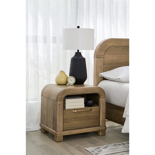Modus Furniture Kione One Drawer Acacia Wood Nightstand in Lioness 655450475528 TXXW81 Main Image