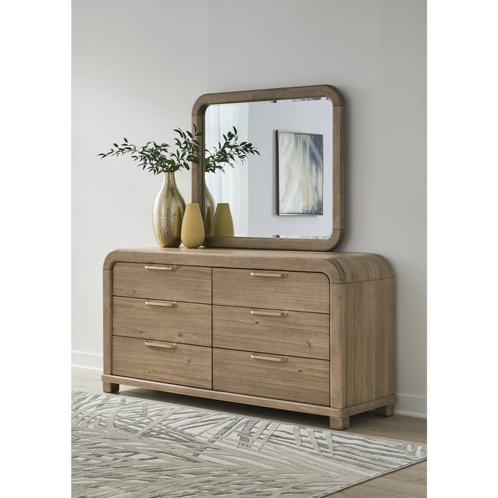 Modus Furniture Kione Six Drawer Acacia Wood Dresser in Lioness 655450475559 TXXW82 Image 1