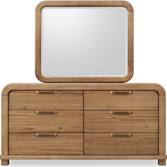 Modus Furniture Kione Six Drawer Acacia Wood Dresser in Lioness 655450475559 TXXW82 Image 2