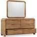 Modus Furniture Kione Six Drawer Acacia Wood Dresser in Lioness 655450475559 TXXW82 Image 4