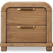 Modus Furniture Kione Two Drawer Acacia Wood Nightstand in Lioness 655450475535 TXXW81B Image 1