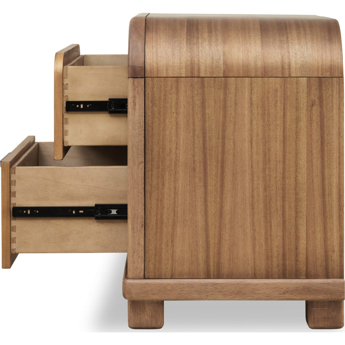 Modus Furniture Kione Two Drawer Acacia Wood Nightstand in Lioness 655450475535 TXXW81B Image 3