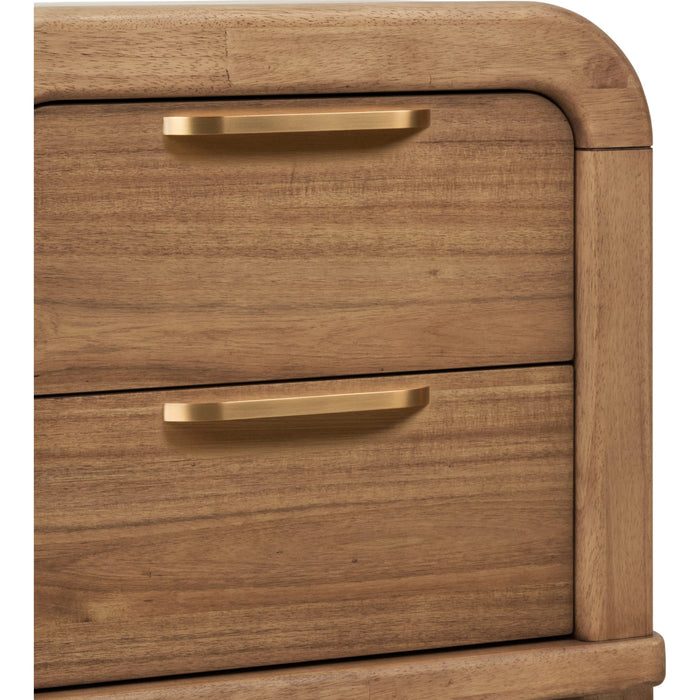 Modus Furniture Kione Two Drawer Acacia Wood Nightstand in Lioness 655450475535 TXXW81B Image 4
