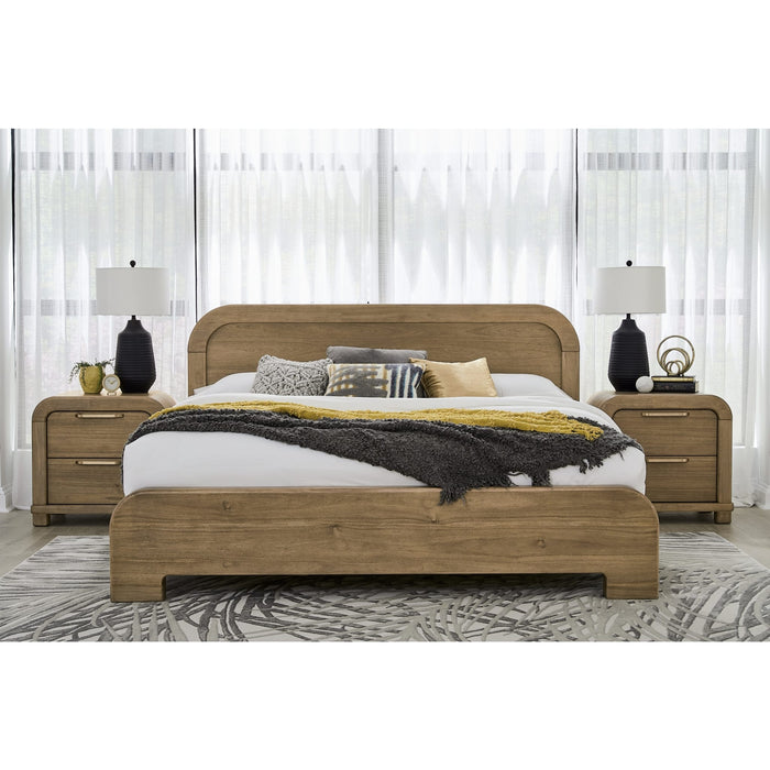 Modus Furniture Kione Two Drawer Acacia Wood Nightstand in Lioness 655450475535 TXXW81B Image 5