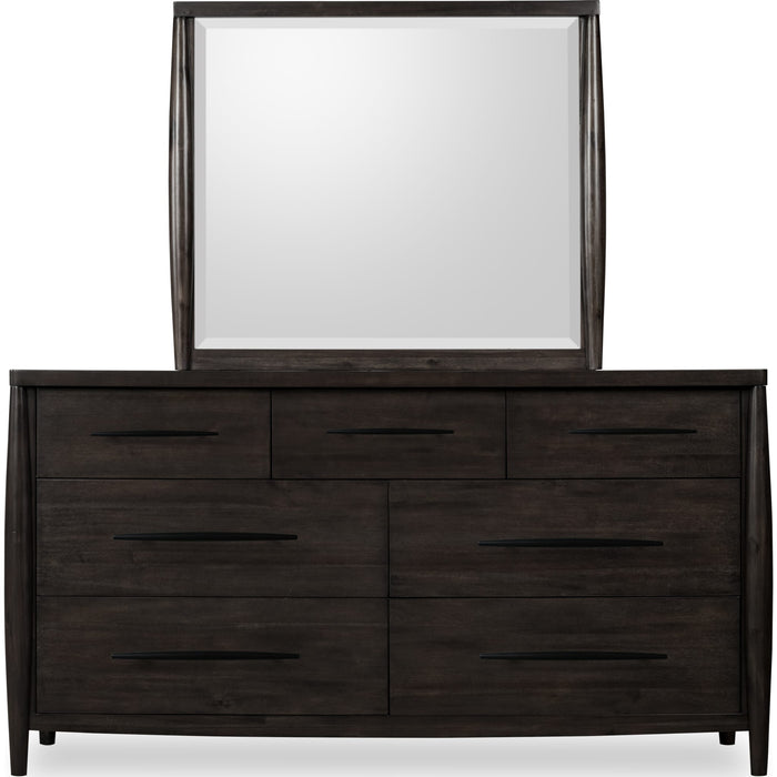 Modus Furniture Koko Beveled Glass Wall or Dresser Mirror in Minx 655450475047 TWXV83 Image 3