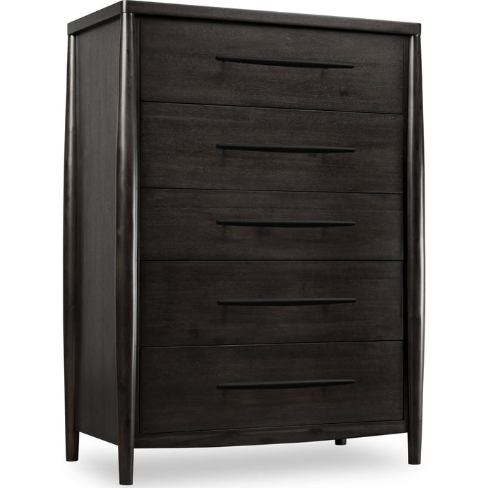 Modus Furniture Koko Five Drawer Acacia Wood Chest in Minx 655450475221 TWXV84 Image 2