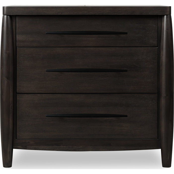 Modus Furniture Koko Three Drawer Nightstand with Cord Management in Minx 655450475009 TWXV81B Image 2
