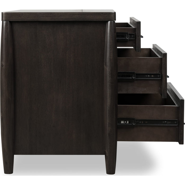 Modus Furniture Koko Three Drawer Nightstand with Cord Management in Minx 655450475009 TWXV81B Image 5