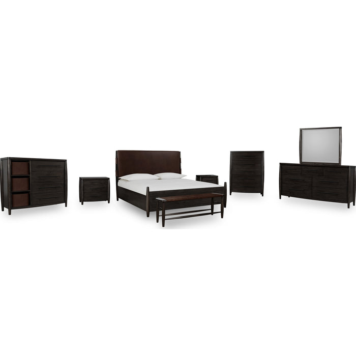 Modus Furniture Koko Upholstered Panel Bed in Minx  TWXVA  Image 8