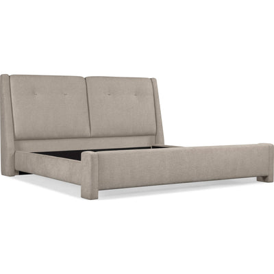 Langford Button Tufted Upholstered Wingback Bed in Moondust