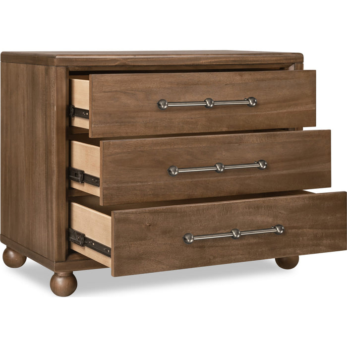 Modus Furniture Langley Three Drawer Acacia Wood Bachelor Chest in Autumn Forest 655450497278 WDZX85 Image 3