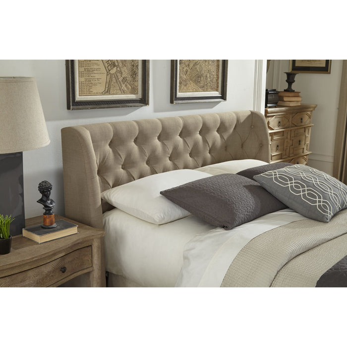 Modus Furniture Levi Tufted Footboard Storage Bed in Toast Linen  3ZL7D 46 Image 2