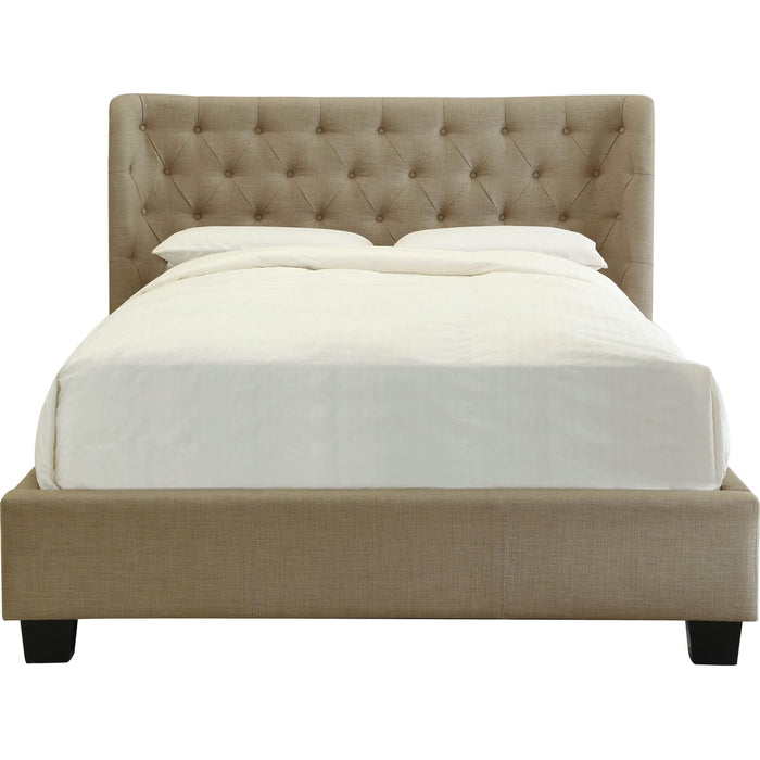 Modus Furniture Levi Tufted Platform Bed in Toast Linen  3ZL7L 46 Image 4