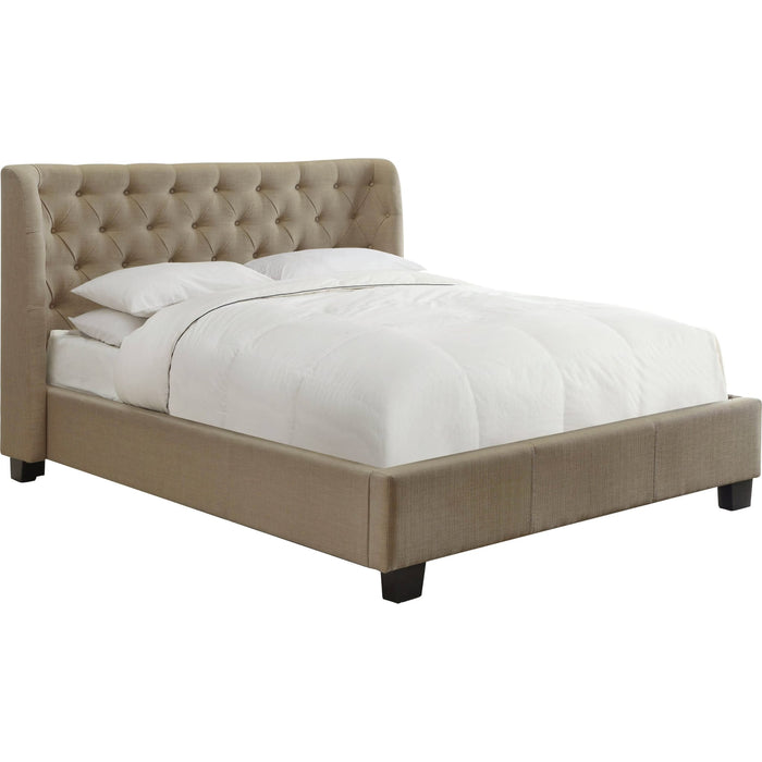Modus Furniture Levi Tufted Platform Bed in Toast Linen  3ZL7L 46 Image 5