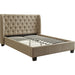 Modus Furniture Levi Tufted Platform Bed in Toast Linen  3ZL7L 46 Image 7
