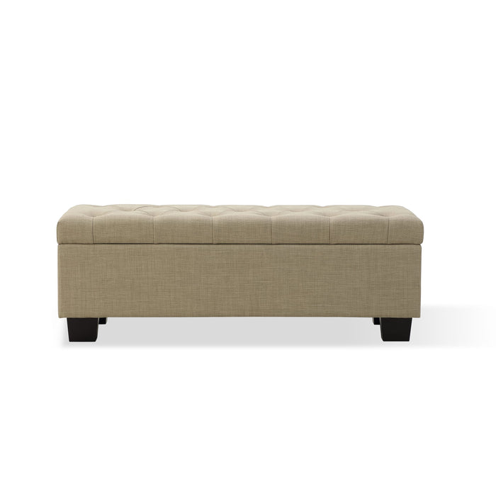 Modus Levi Tufted Storage Bench in Toast Linen Image 5