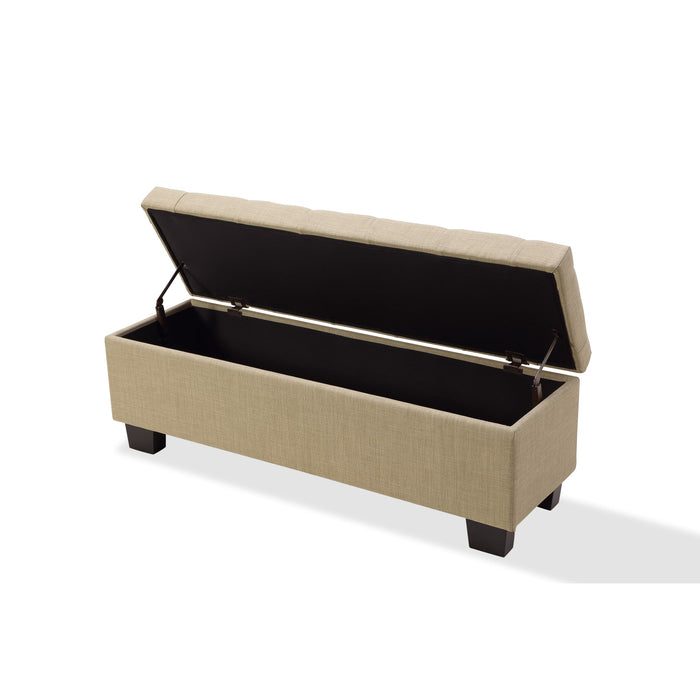 Modus Levi Tufted Storage Bench in Toast Linen Image 6